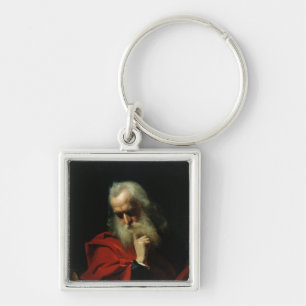 Galileo Galilei 1858 Fyrkantig Silverfärgad Nyckelring