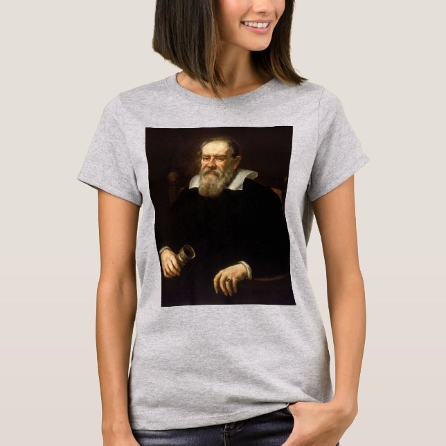 Galileo Galilei: Far of Science & Astronomy T Shirt (Framsida)