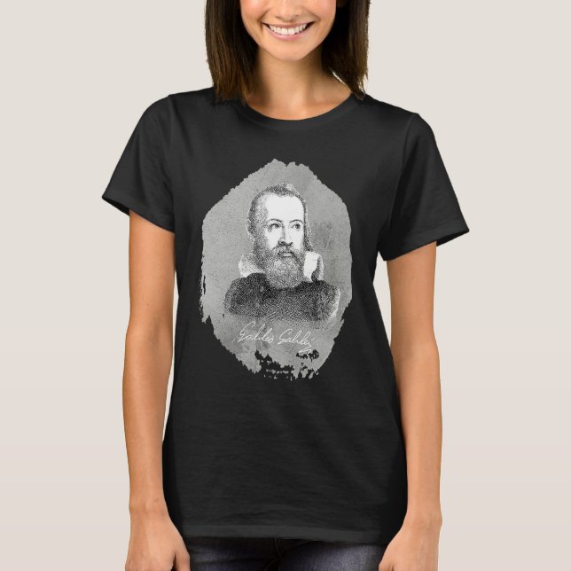Galileo Galilei Italian Scientist T Shirt (Framsida)