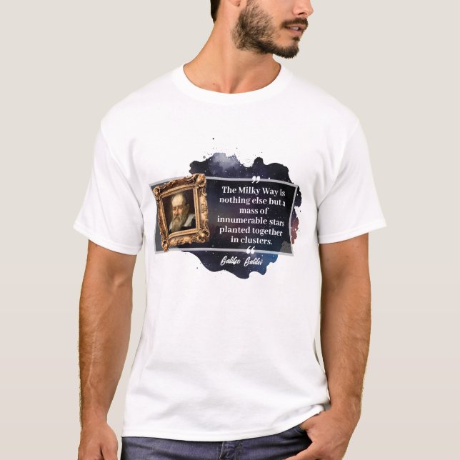 Galileo Galilei Quote T Shirt (Framsida)