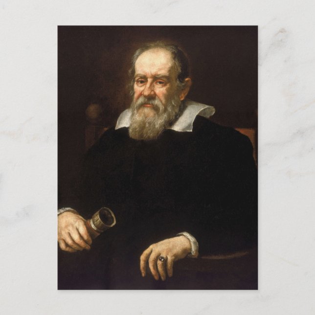 Galileo Galilei: Vetenskapens och astronomins fade Vykort (Framsida)