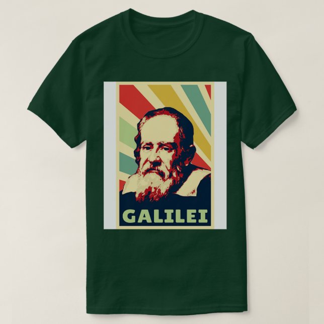 Galileo Galilei Vintage Färg T Shirt (Design framsida)