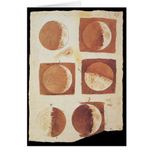 Galileo måne fas 1616 hälsningskort
