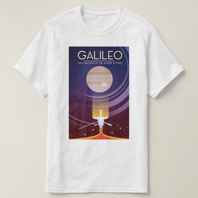Galileo - Utforskning av Jupiter-systemet T Shirt (Design framsida)