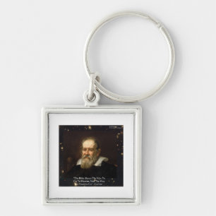 Galileo "way to Heaven" citat presenterar Tees Mug Fyrkantig Silverfärgad Nyckelring