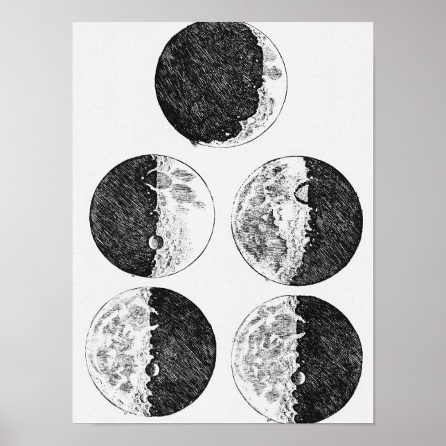 Galileo's drawings of the phases of the moon poster (Framsidan)