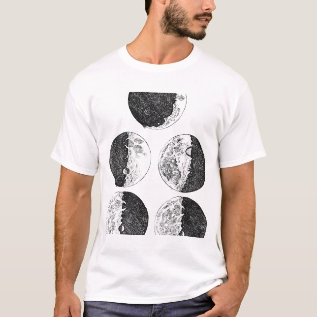 Galileos teckning i måne tee shirt (Framsida)