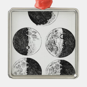 Galileos teckningar av arrangerar gradvis av måne julgransprydnad metall