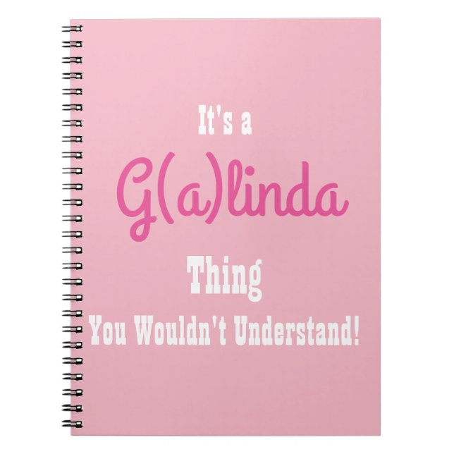 Galinda journal anteckningsbok (Framsidan)