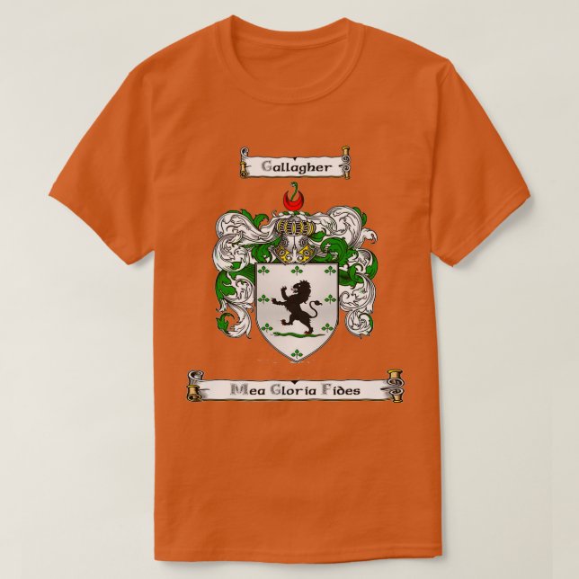 Gallagher Family Crest och Motto  T Shirt (Design framsida)