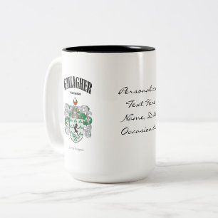 Gallagher Family Crest, Translation & Meaning Två-Tonad Mugg