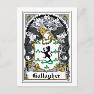 Gallagher Family Crest Vykort