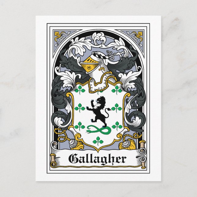 Gallagher Family Crest Vykort (Framsida)