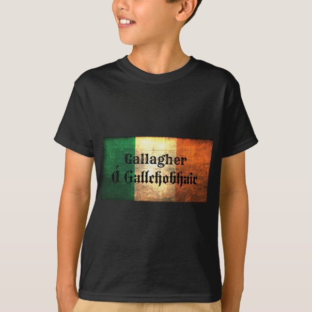 Gallagher Irish Flagga T Shirt (Framsida)