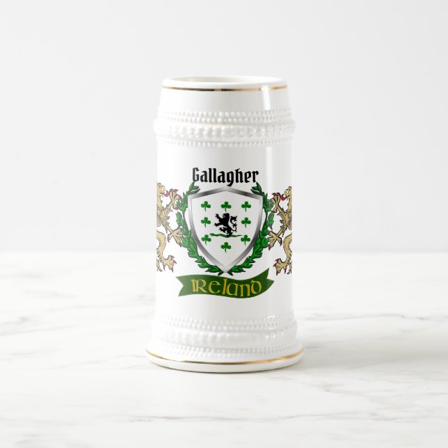 Gallagher/O'Gallagher Irish Shield Beer Stein Sejdel (Center)