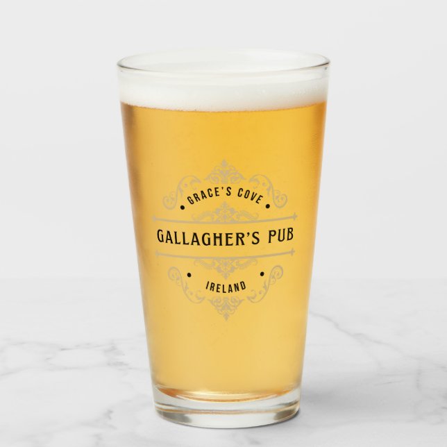 Gallaghers pub Pint Glass Glaskopp (Framsida fylld)