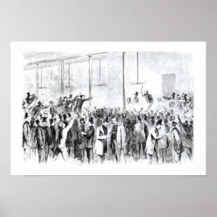 Gallaghers utbyte i lagrar (engrave) (b/w bild) poster