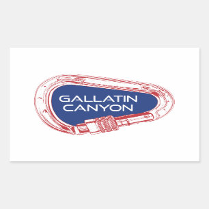 Gallatin Canyon Montana Sten klättringsbrickor Rektangulärt Klistermärke