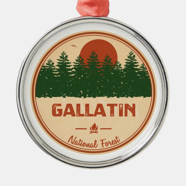 Gallatin National Forest Julgransprydnad Metall (Framsidan)