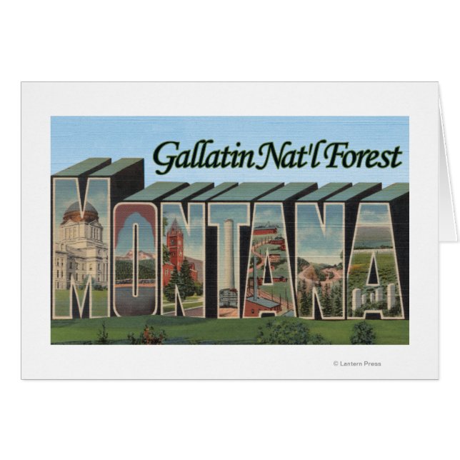 Gallatin Nat'l Forest, Montana Hälsningskort (Framsidan Horizontal)