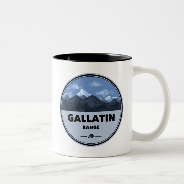 Gallatin Range Montana Wyoming Camping Två-Tonad Mugg (Höger)