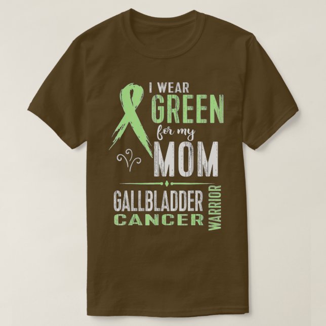 Gallblåscancer Medvetenhet om Mamma Ribbon T Shirt (Design framsida)