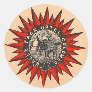 Galle Ansikte Hotel Retro Luggage Sticker Runt Klistermärke