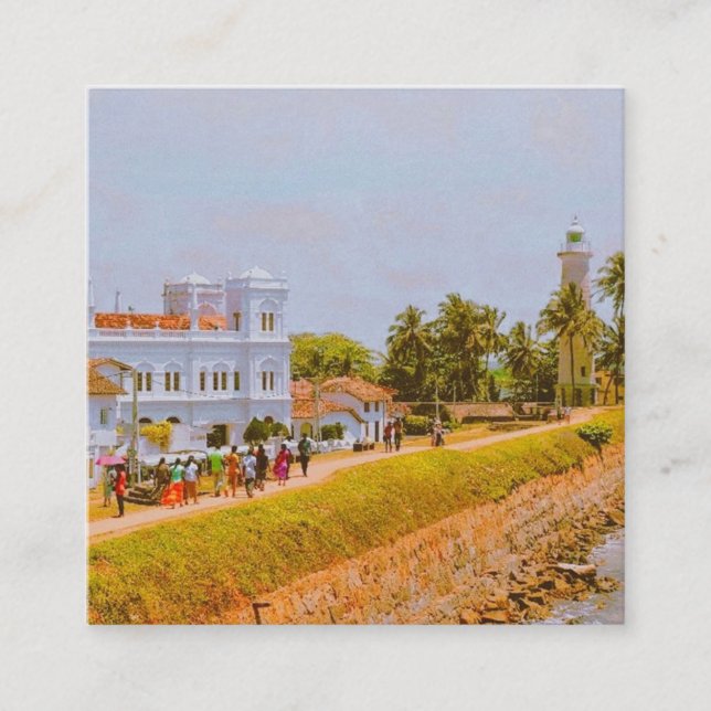 Galle City - Sri Lankas södra Kusten Fyrkantigt Visitkort (Framsida)