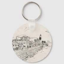 Galle Dutch Fort Sri Lanka Pen Bläck Illustration