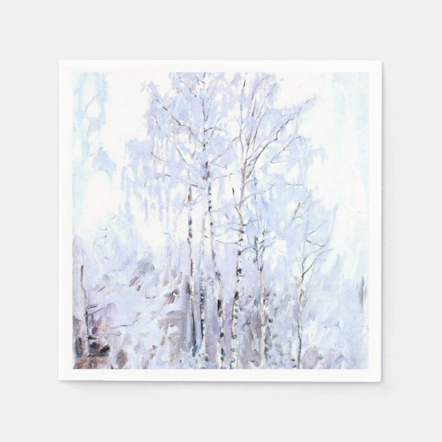 Gallen-Kallela - Frosty Birch Träd, bra art Pappersservett (Framsidan)