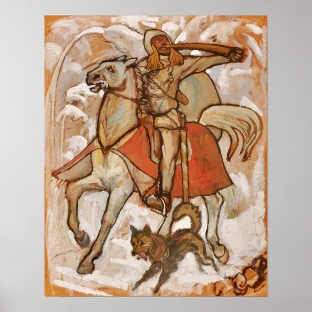 Gallen-Kallela - Kullervo Rides to Krig Sketch Poster (Framsidan)