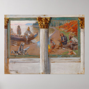 Gallen-Kallela - Lonnrot och Poetry Sketches Poster