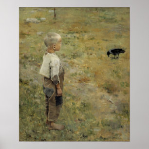 Gallen-Kallela - Pojke med en kråka Poster