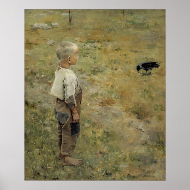 Gallen-Kallela - pojke med Kråka Poster (Framsidan)