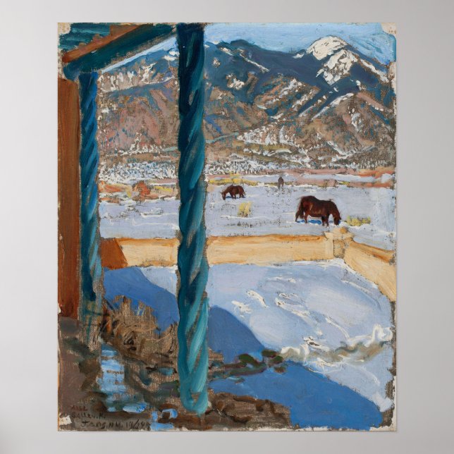 Gallen-Kallela - Taos Home in Sunlight Poster (Framsidan)