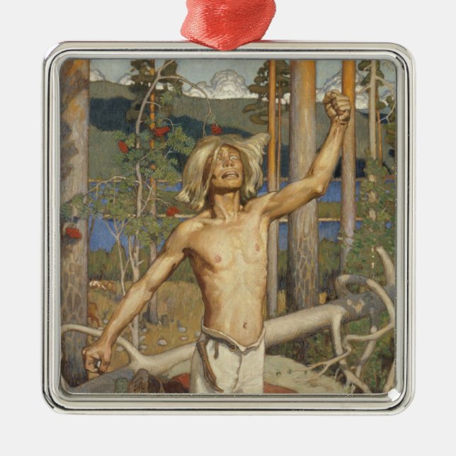 Gallen-Kallelas Kullervo-prydnadsämne Julgransprydnad Metall (Framsidan)