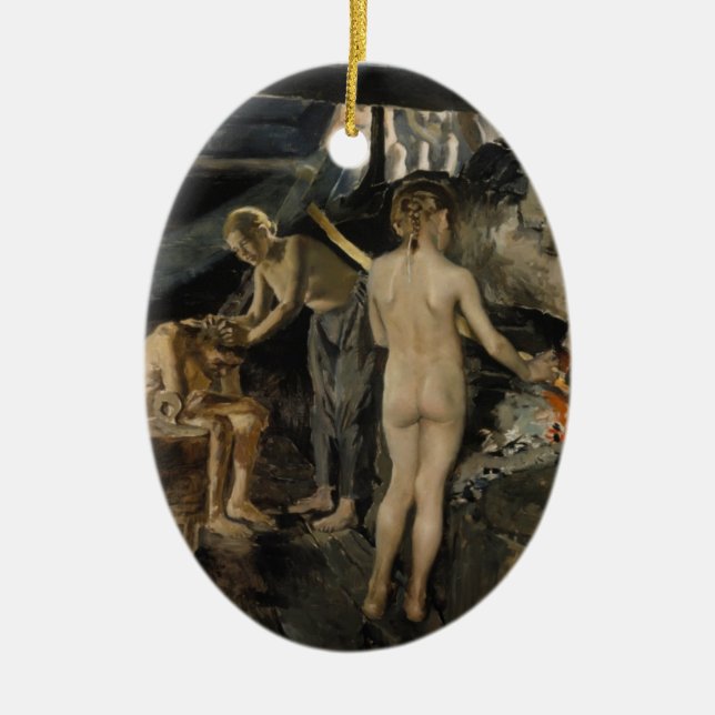 Gallens-Kallelas bastuprydnad Julgransprydnad Keramik (Framsidan)