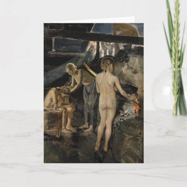 Gallens-Kallelas kort för bastuhälsning (Framsida)