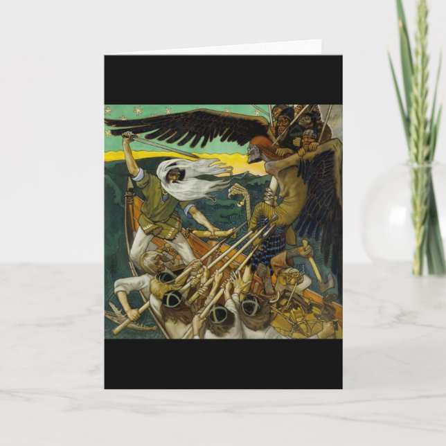 Gallens-Kallelas kort "för försvar" hälsning (Framsida)