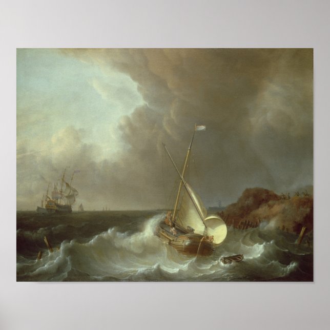 Galleon i Stormy Seas Poster (Framsidan)