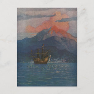 Galleon på spanska Main Vykort