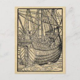 Galleon Sailing Frakt Vykort