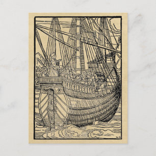 Galleon Sailing Frakt Vykort