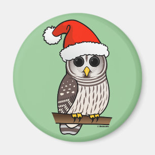 Gallerförsedd uggla Santa för jul Magnet