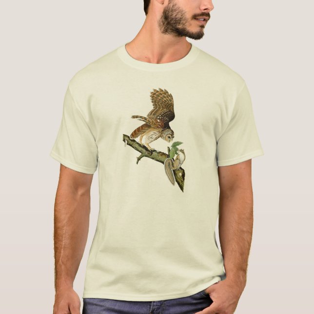 Gallerförsedda ugglaJohn James Audubon fåglar av T Shirt (Framsida)