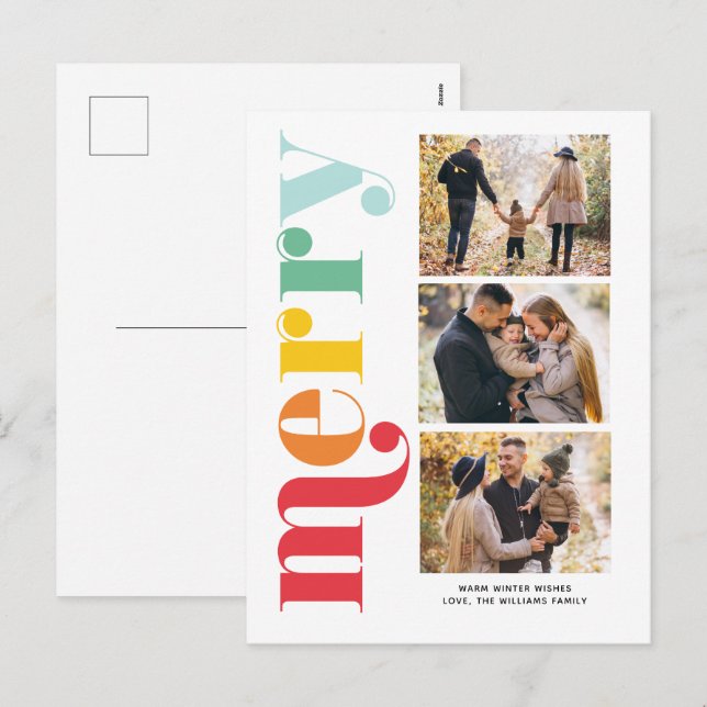 Galleri för 3 foton i God jul Helg Vykort (Fram/baksida)