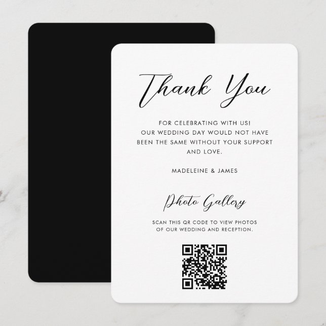 Galleri för Online av QR-kod för elegant, Bröllop Tack Kort (Fram/baksida)