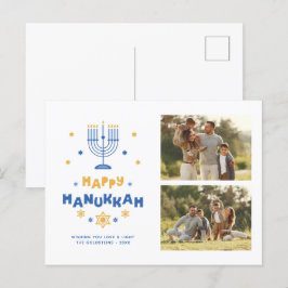 Galleri med 2 foton "Lycklig Hanukkah" Helg Vykort