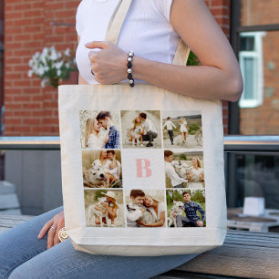 Galleri med monogrammet och 8-Personligers foton Tygkasse