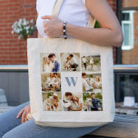Galleri med monogrammet och 8-Personligers foton Tygkasse<br><div class="desc">Anpassa den här designen med 8 av dina favoritfoton och ett monogram i färg som du föredrar. En perfekt som blandar stil och sentimentalitet. Perfekt för gåvor eller daglig använda.</div>